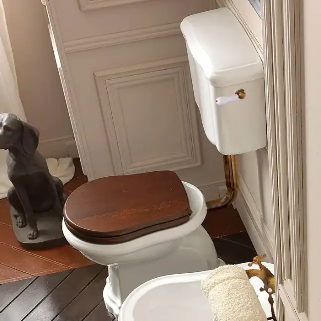 Kerasan Retro Унитаз 72х38.5см., приставной, с низким бачком, слив в стену, цвет: белый/бронза