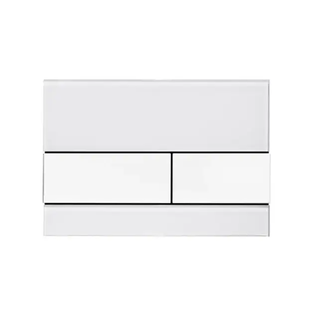 TECEsquare, панель смыва с двумя клавишами стеклянная, цвет: стекло белое, клавиши нержавеющая сталь, сатин