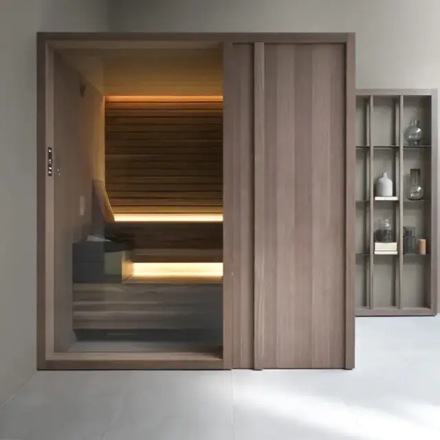 Effegibi Yoku S Door Сауна 230x200х214см, угловая SX, цвет: черный орех