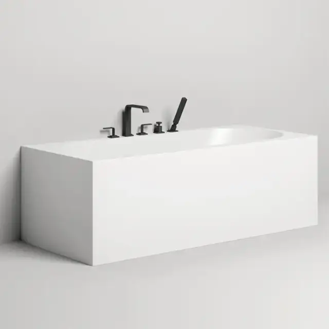 Salini Fabia Ванна пристенная 180х80х60 cм, овальная чаша, донный клапан, сифон, слив-перелив, материал: S-Sense, цвет: белый матовый