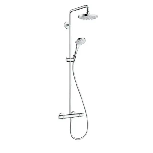Hansgrohe Croma Select S 180 Showerpipe, Душевая система, верхний душ 187мм, с ручным душем и смесителем, цвет: белый/хром
