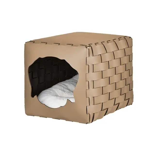 ADJ Домик для питомца Dog, 35x40xH35 см., цвет: капучино/шоколад