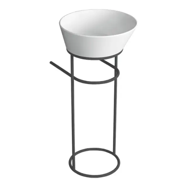 Simas Wave Структура металлическая напольная 30х40х75 см, с раковиной без отв. под смеситель, цвет: черный матовый