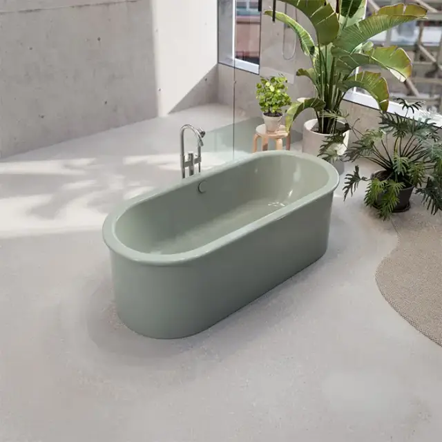 BETTE Suno Oval Ванна отдельностоящая 177&times;77см, с шумоизоляцией и экраном, цвет: Salvia