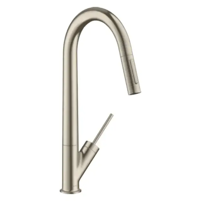 Axor Starck Смеситель для кухни, на 1 отв., с вытяжным изливом, цвет: шлифованный никель