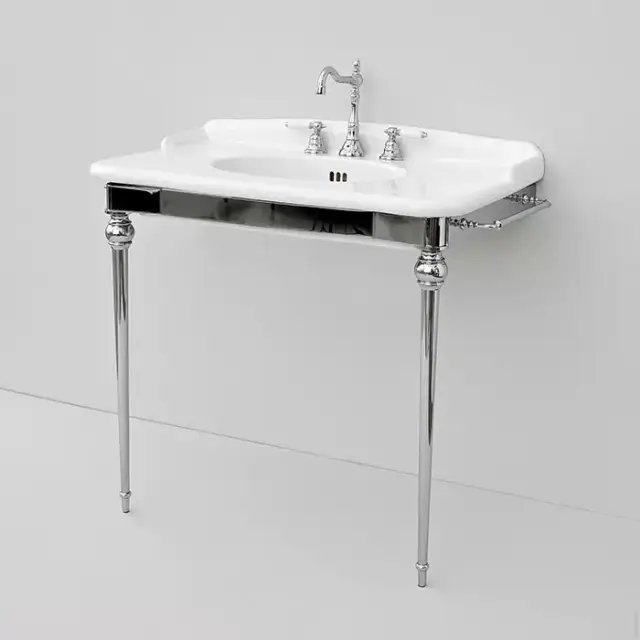 Artceram HERMITAGE Металлическая структура с раковиной 92х58см, на 3 отв., напольная, цвет: хром