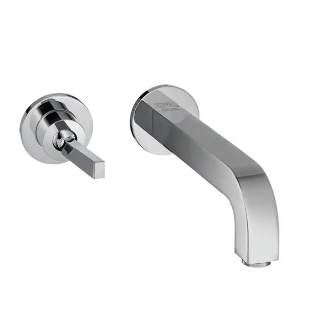 Axor Citterio Встраиваемый смеситель для раковины, на 2 отв., с розеткой, излив: 225мм, с донным клапаном, внешняя часть, цвет: хром