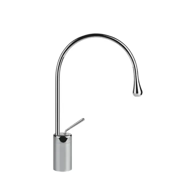 Gessi Goccia Смеситель для раковины на 1 отверстие, высокий, излив 244мм R=125, цвет: хром