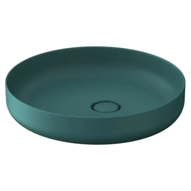 Duravit Vitrium Раковина накладная 46см., без отв., круглая, из DuroCast UltraResist, без перелива, цвет: аквамарин матовый