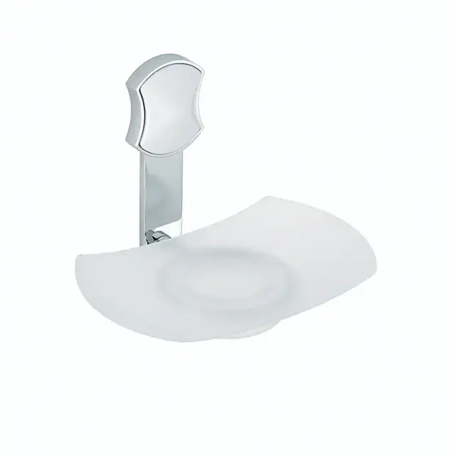 THG Infini white porcelain Мыльница стеклянная, подвесная, цвет: хром