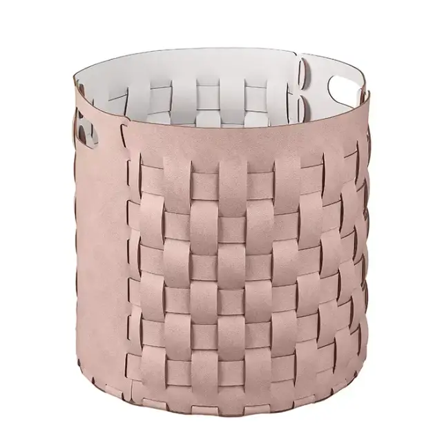ADJ Круглая корзина Bottega, D40xH40 см., цвет: пепельная роза/устричный