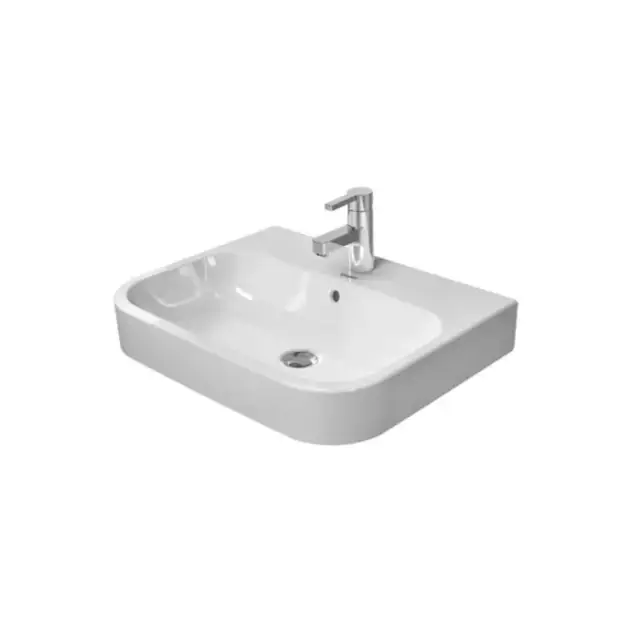 Duravit Happy D.2 Раковина 65х46см., встраиваемая сверху, 1 отв., со слив-переливом, с креплением, цвет: белый