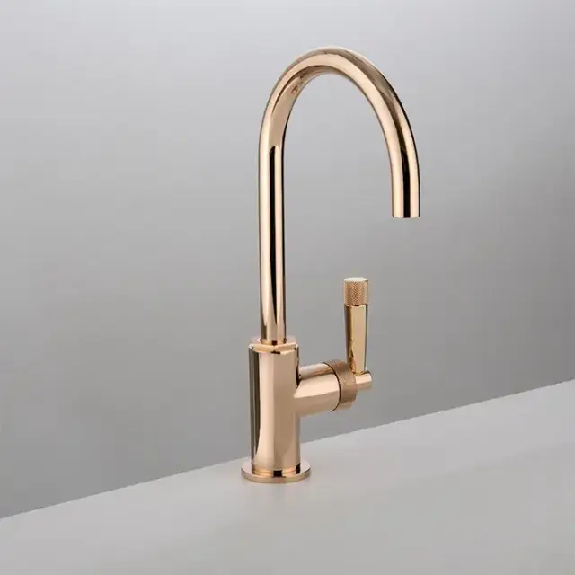 Gattoni MD Смеситель для раковины, 1 отв., ручки PELLA, с донным клапаном, цвет: розовое золото