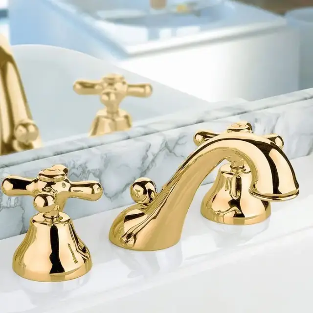 Nicolazzi Nuova Brenta Смеситель для раковины на 3 отверстия, излив: 130мм, цвет: Gold Brass