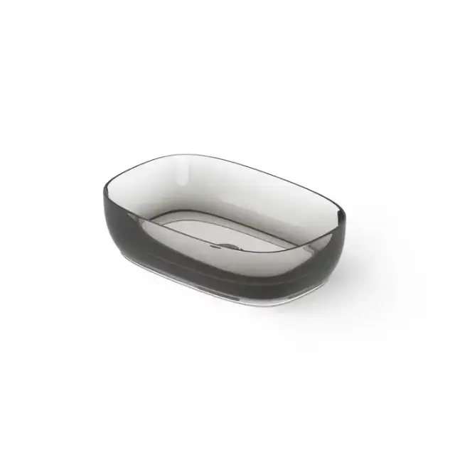 Dea Design Washbasins Раковина 55х36х14см., накладная, без отв., Glasstech, прозрачная смола, цвет: Smoky Black R4