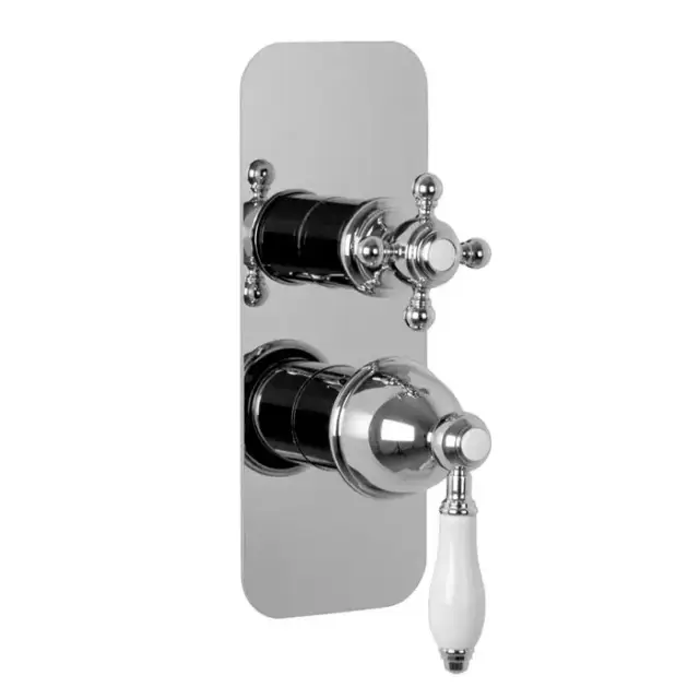 Carlo Frattini Herend Встроенный смеситель на 2/3 источника, с переключением ,  с черной мраморной ручкой , хром /F5409Х6CR/