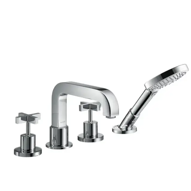 Axor Citterio смеситель для ванны, ручки крестом в щитке, на 4 отв. внешняя часть, цвет: хром