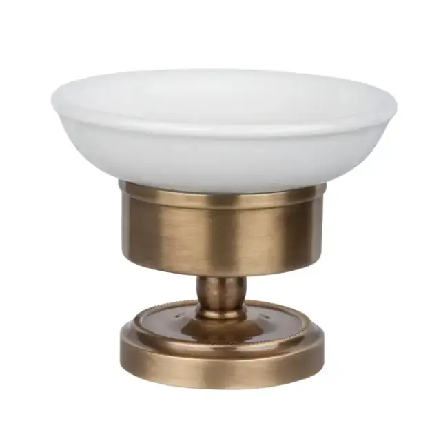 TW Bristol 160, настольная мыльница, керамическая (белый), цвет: бронза