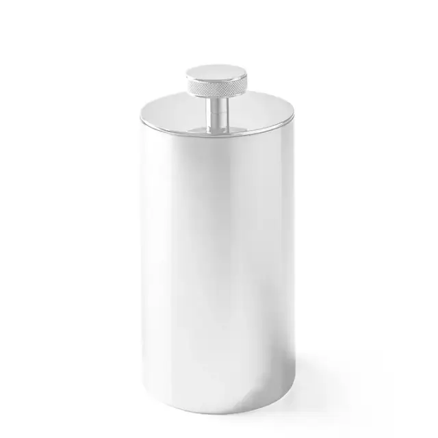 3SC Metal Tonda Баночка универсальная, D8хh16,5 см, с крышкой, настольная, цвет: белый матовый