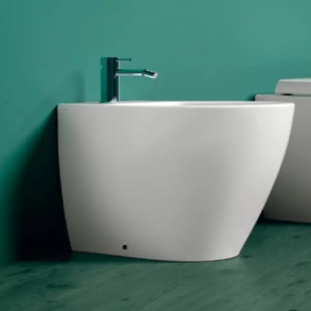 Simas Lft Spazio биде приставное 53х34см, с 1 отв. под смеситель, цвет: белый