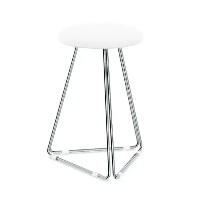 Decor Walther DW 71 Табурет 39.5x39.5x53см, напольный, цвет: хром / белый