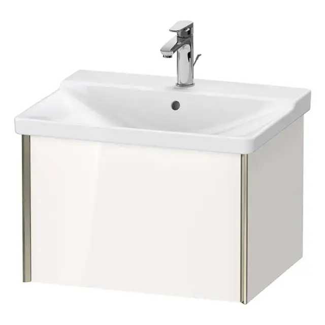 Duravit XViu Тумба подвесная 61x46.9x40.5см, с раковиной, 1 ящик, цвет: белый глянцевый/champagne matt