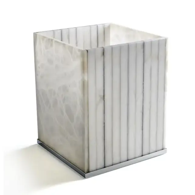 3SC RIGATO Ведро, без крышки, 20хh25х20 см, цвет: натуральный ALABASTRO/хром