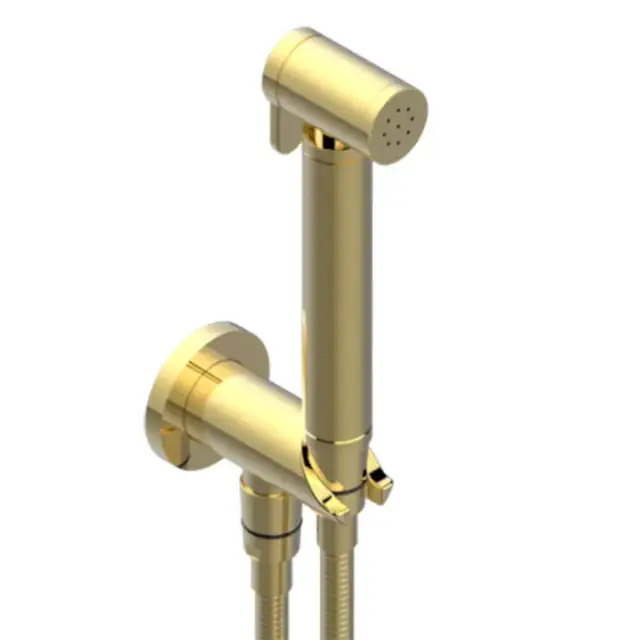 THG Collection O Гигиеничесий душ, с настенным держателем, с подводом воды и шлангом 125см., цвет: Soft matt gold