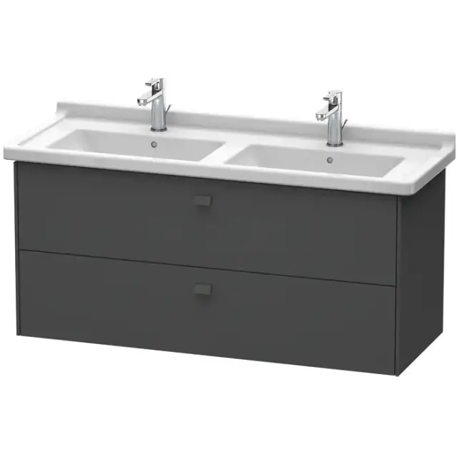 Duravit  Brioso Тумба подвесная, 122x46.9х56.3см, с раковиной, с 2 выдвижными ящиками, цвет: графит матовый
