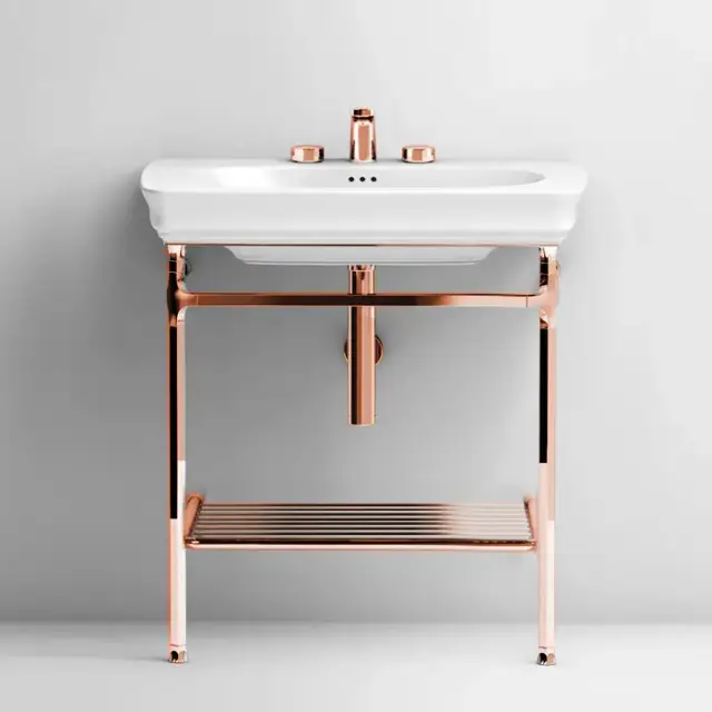 Artceram Civitas Металическая структура Quadra 55х44хh80,5см, полка сетка, напольная, цвет: розовое золото