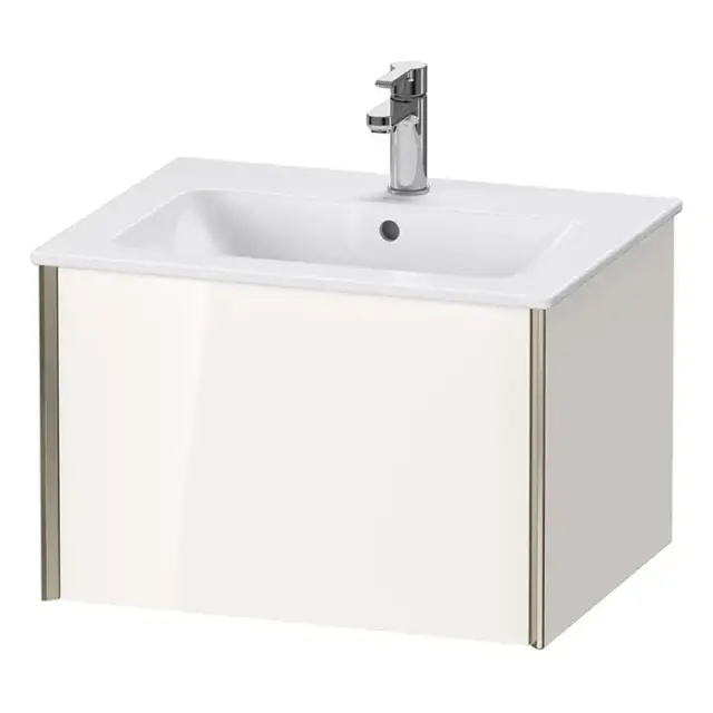 Duravit XViu Тумба подвесная 61x48x40см, с раковиной, 1 ящик, цвет: белый глянцевый/champagne matt