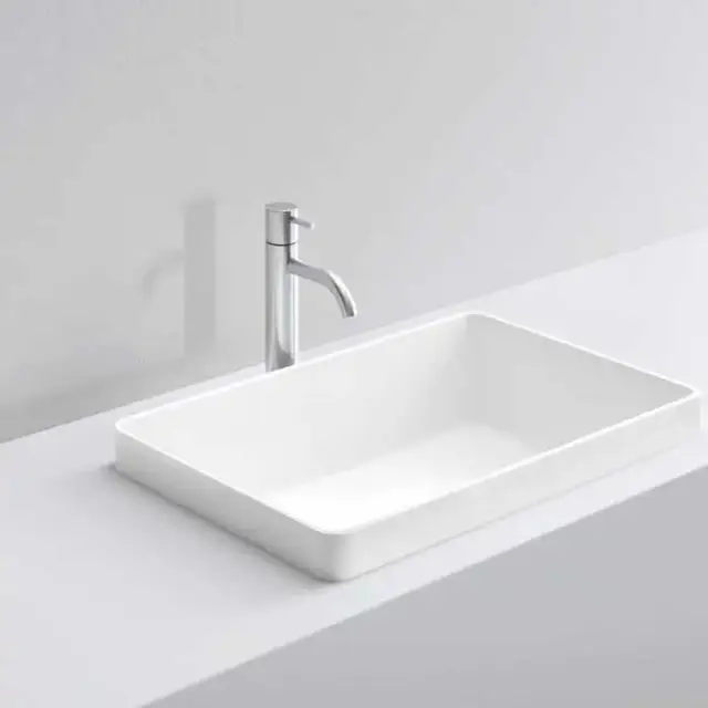 NOORTH milldue edition Раковина 58х37х12.5 см, без отв., полувстраиваемая, цвет: белый