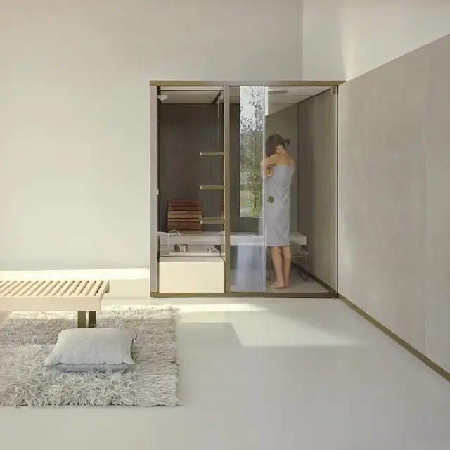 Effegibi BodyLove H Хаммам 200x176x220см, пристенная, цвет: трубчатое стекло/гладкое стекло