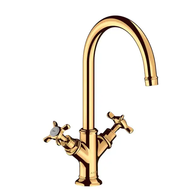 Axor Montreux Смеситель для раковины, на 1 отв., излив 175мм, без донного клапана, цвет: полированное золото