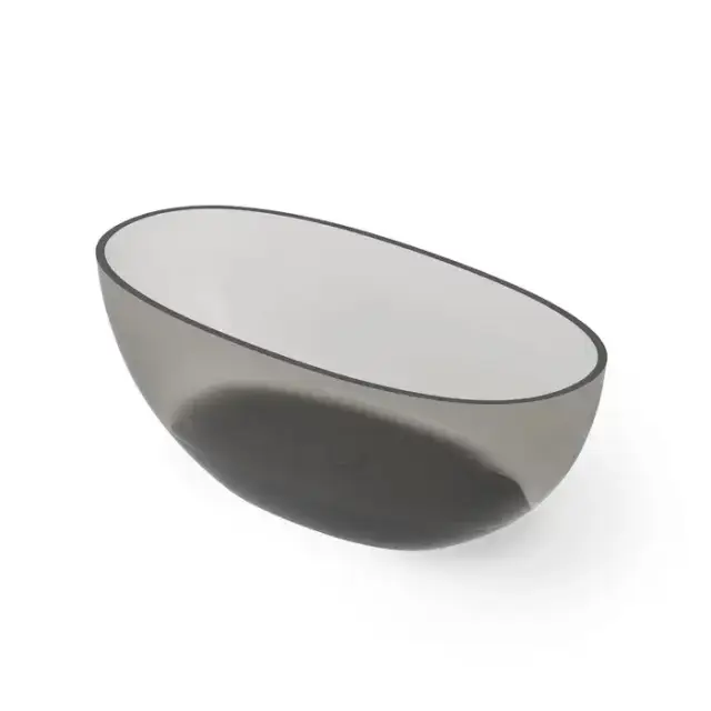 Dea Design Nature Ванна 155х75х55см., отдельностоящая, Glasstech, прозрачная смола, цвет: Smoky Black R4