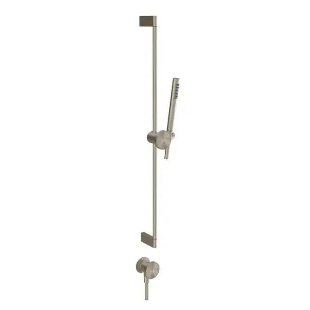 Gessi Origini Штанга в комплекте с душевой лейкой, шланг 1,50 м и вывод воды. в компл с отд вставкой, цвет: Finox Brushed Nickel