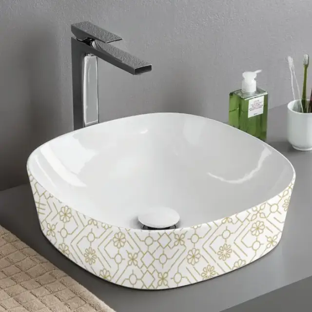 Artceram Ghost Раковина &Oslash;42 см, без отв., без перелива, на столешницу, цвет: белый глянцевый, декор: El moro