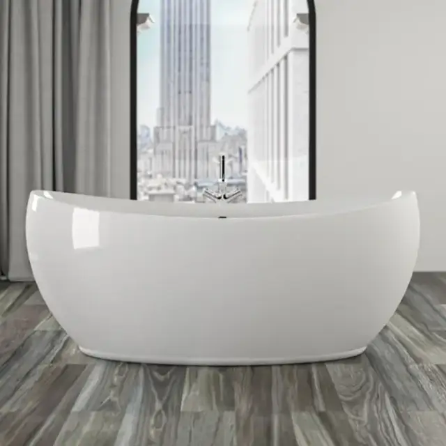 KNIEF Venice Ванна отдельностоящая 180x83,5x74,5 см с экраном, цвет: белый