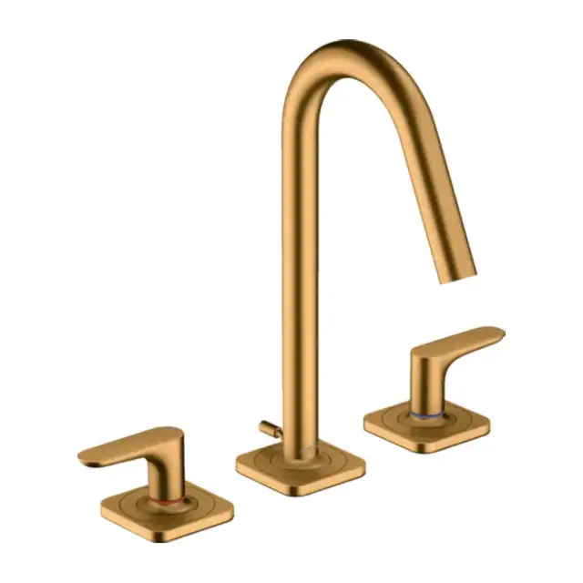 Axor Citterio M Смеситель для раковины, на 3 отв., с донным клапаном, цвет: шлифованное золото