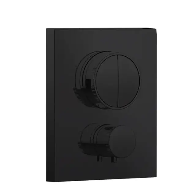 Almar Core Смеситель для душа, встраиваемый, термостатический, с кнопочным управлением для 2-х потребителей, цвет: черный матовый