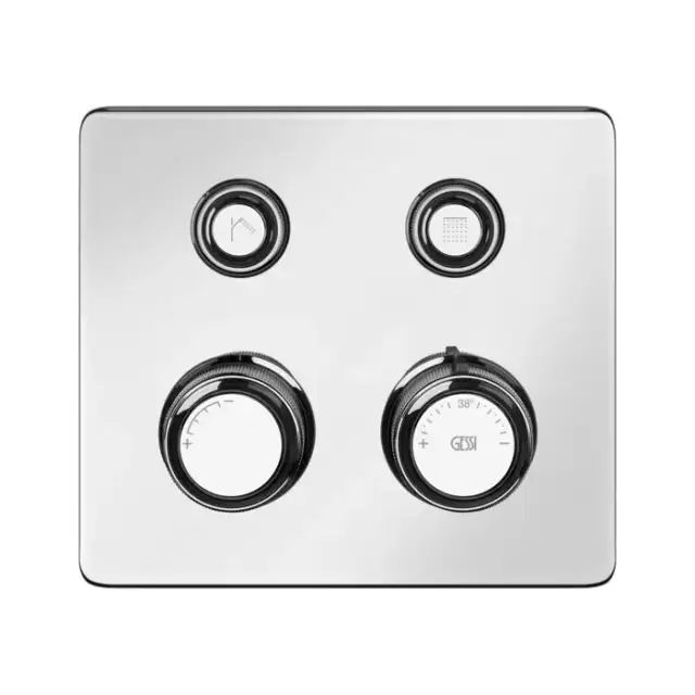 Gessi Hi-Fi Eclectic Смеситель для душа настенный встраиваемый, термостатический, с 2 запорными кнопками, цвет: хром