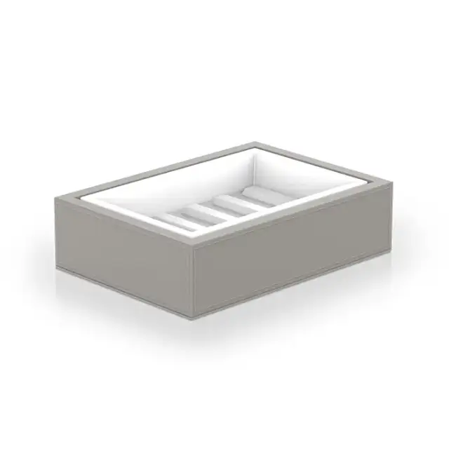 Decor Walther Brownie STS Мыльница настольная, искусственная кожа, цвет: тауп/белый