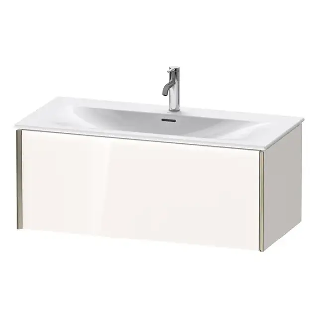 Duravit XViu Тумба подвесная 610x800x480мм, с раковиной, 1 ящик, цвет: белый глянцевый/champagne matt