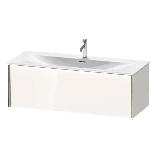 Duravit XViu Тумба подвесная 121x48x39.7см, с раковиной, 1 ящик, цвет: белый глянцевый/champagne matt