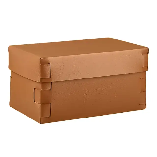 Colombo Adj Коробка Snob 25x15хH13.5см., настольная, цвет: коньяк/бордо