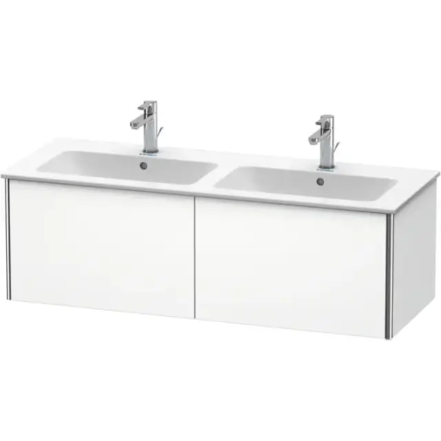 Duravit XSquare Тумба подвесная, 128х47.8х40см, с раковиной, с 2 выдв ящик, цвет: белый матовый