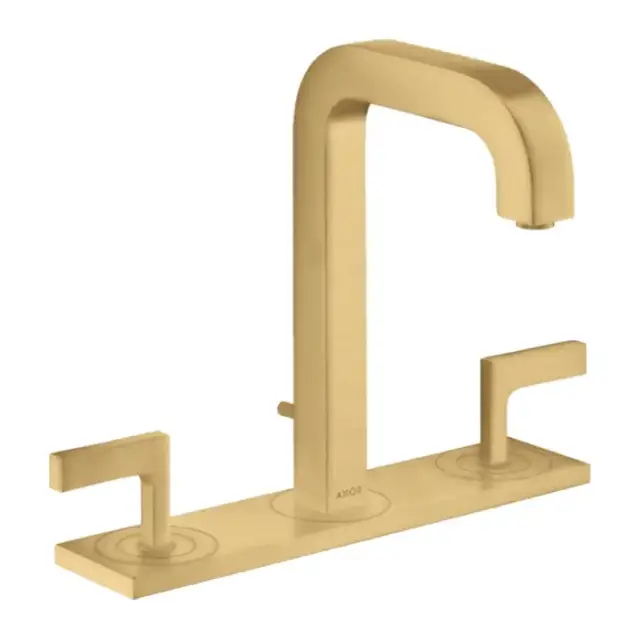 Axor Citterio Смеситель для раковины 170, на 3 отв., ручка: рычаг, с панелью, с донным клапаном, цвет: шлифованное золото