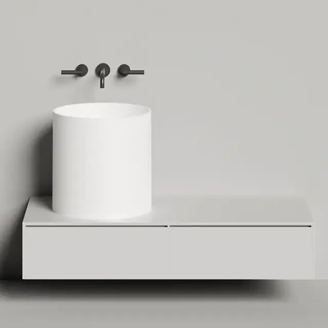 Salini Armonia Round 03 Раковина накладная 45х45х45cм., без отв., мат-л: S-Stone, цвет: белый матовый