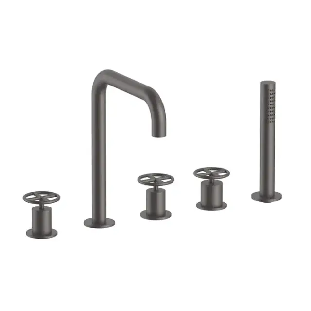 Fantini Fontane Bianche Набортный смеситель для ванны, 5 отв., цвет: Matt Gun Metal PVD