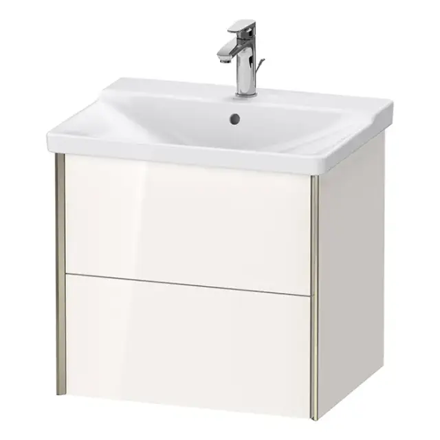 Duravit XViu Тумба подвесная 61x46.9x56.5см, с раковиной, 2 ящика, цвет: белый глянцевый/champagne matt